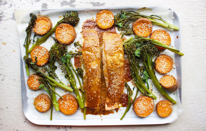 one pan Japanese salmon